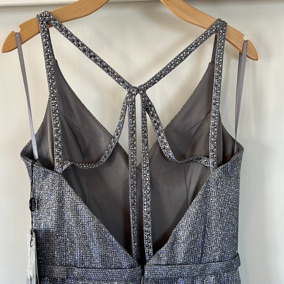 NWT Clarisse Platinum Sparkle Dress - Picture 10 of 17